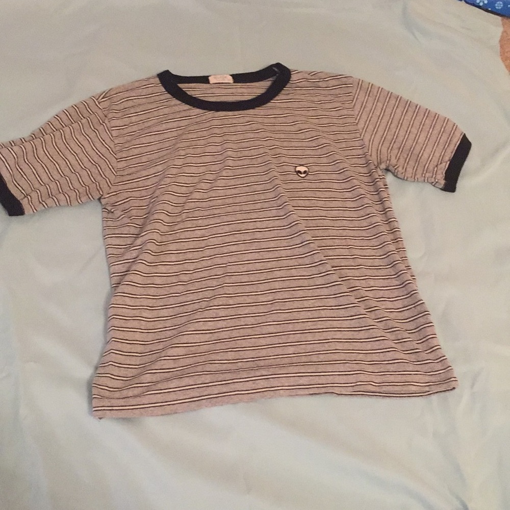 Brandy Melville - Striped alien tee👽